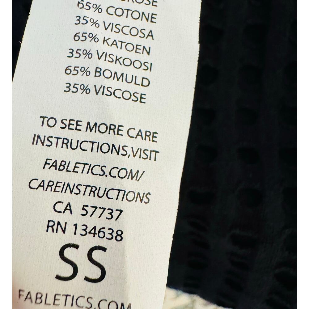 Fabletics Womens Black Bryce Cotton Breezy Mesh Breathable Dress Sz 2 Small NEW - Picture 11 of 11